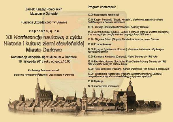Zaproszenie na XII Konferencję naukową z&nbsp;cyklu Historia i&nbsp;kultura ziemi sławieńskiej  Miasto Darłowo
