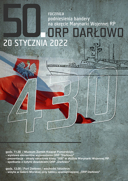 50. rocznica podniesienia bandery na Okręcie Polskiej Marynarki Wojennej ORP Darłowo