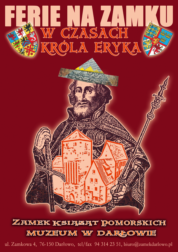 Plakat zapraszający dzieci i&nbsp;młodzież na ferie na zamku 