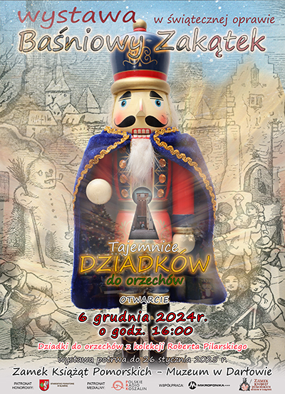 Jak co roku, w magiczny sposób, Sala Kominkowa przemienia się w Baśniowy Zakątek. Zanim do tego dojdzie, przez kominek wyszeptuje nam podpowiedzi - jakie to tym razem przywdzieje szaty. My od tygodnia słyszymy tajemnicze dźwięki paradnych werbli, stukot oficerskich obcasów, a przy tym jakieś chrupanie i mlaskanie! Czyżby musztrowały do zamku Dziadki... ...do orzechów? W najbliższy piątek - 6 grudnia o godz. 16.00 zapraszamy serdecznie na otwarcie 