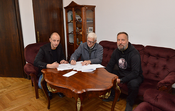 Na zdjęciu Karol Matusiak, Tadeusz Nitecki, Jacek Borkowski